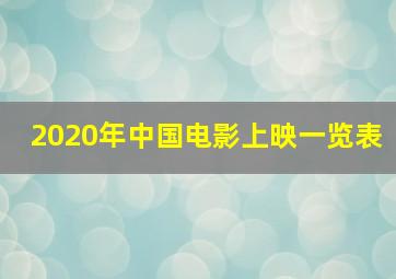 2020年中国电影上映一览表