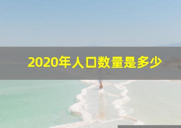 2020年人口数量是多少