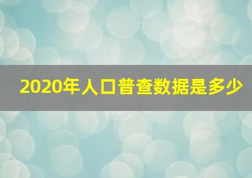 2020年人口普查数据是多少