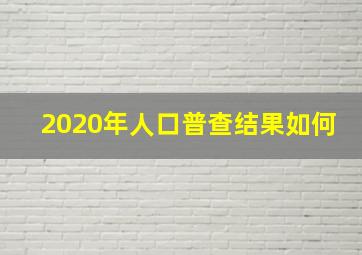 2020年人口普查结果如何