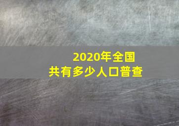 2020年全国共有多少人口普查