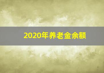 2020年养老金余额