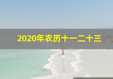 2020年农历十一二十三