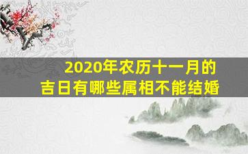 2020年农历十一月的吉日有哪些属相不能结婚