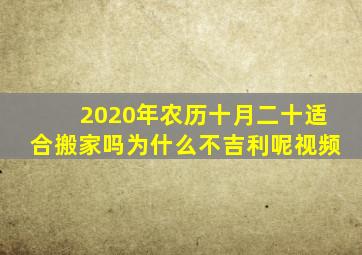 2020年农历十月二十适合搬家吗为什么不吉利呢视频