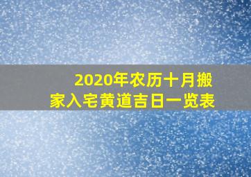 2020年农历十月搬家入宅黄道吉日一览表