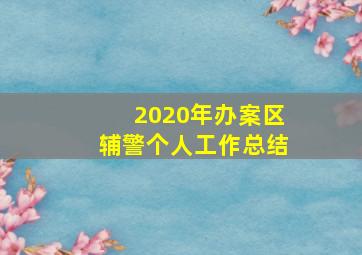 2020年办案区辅警个人工作总结