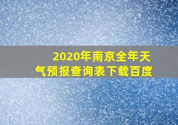 2020年南京全年天气预报查询表下载百度