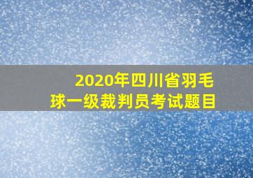 2020年四川省羽毛球一级裁判员考试题目