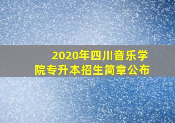 2020年四川音乐学院专升本招生简章公布