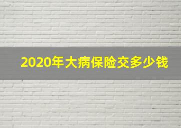 2020年大病保险交多少钱