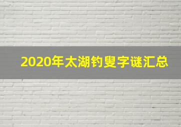 2020年太湖钓叟字谜汇总