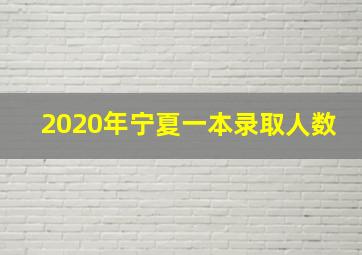 2020年宁夏一本录取人数