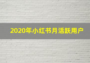 2020年小红书月活跃用户