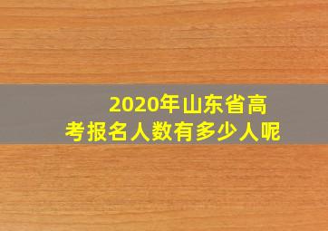 2020年山东省高考报名人数有多少人呢