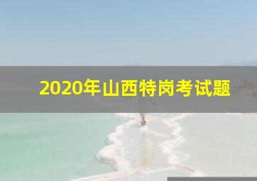 2020年山西特岗考试题