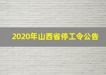 2020年山西省停工令公告