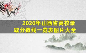 2020年山西省高校录取分数线一览表图片大全