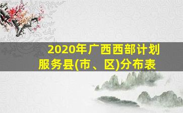 2020年广西西部计划服务县(市、区)分布表