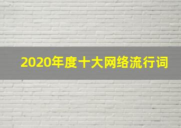 2020年度十大网络流行词