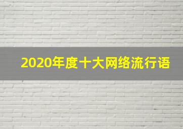 2020年度十大网络流行语