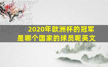 2020年欧洲杯的冠军是哪个国家的球员呢英文