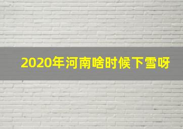 2020年河南啥时候下雪呀