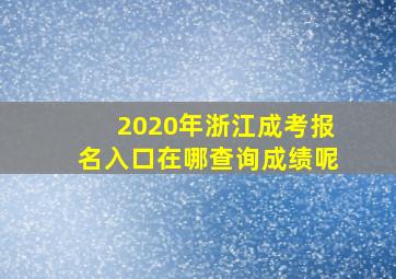 2020年浙江成考报名入口在哪查询成绩呢