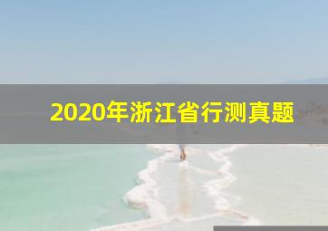 2020年浙江省行测真题