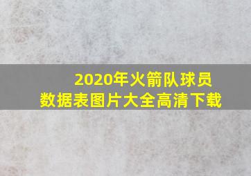 2020年火箭队球员数据表图片大全高清下载