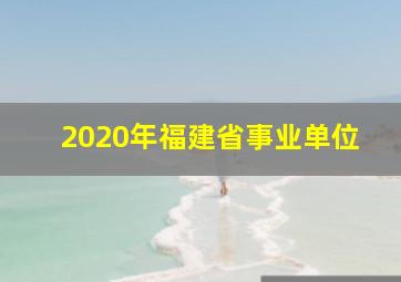 2020年福建省事业单位