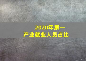 2020年第一产业就业人员占比