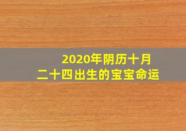 2020年阴历十月二十四出生的宝宝命运