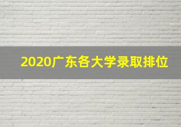 2020广东各大学录取排位