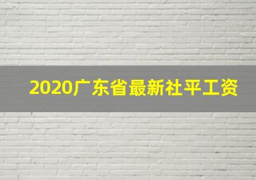 2020广东省最新社平工资