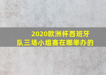 2020欧洲杯西班牙队三场小组赛在哪举办的