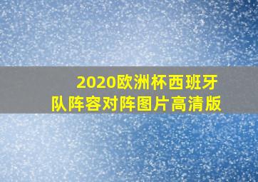 2020欧洲杯西班牙队阵容对阵图片高清版