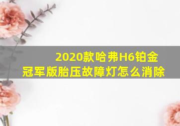 2020款哈弗H6铂金冠军版胎压故障灯怎么消除