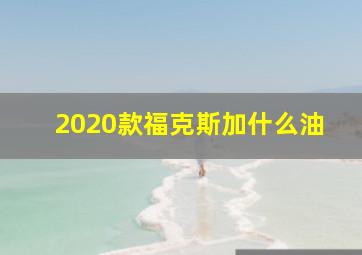 2020款福克斯加什么油