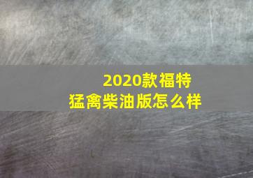 2020款福特猛禽柴油版怎么样