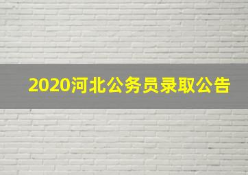 2020河北公务员录取公告