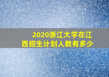 2020浙江大学在江西招生计划人数有多少