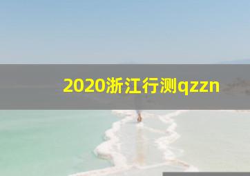 2020浙江行测qzzn