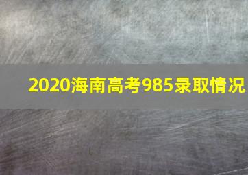 2020海南高考985录取情况