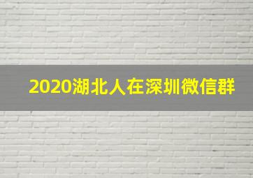 2020湖北人在深圳微信群