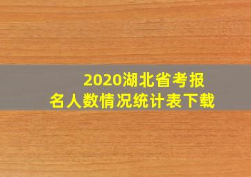 2020湖北省考报名人数情况统计表下载