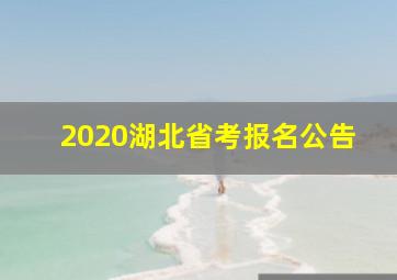 2020湖北省考报名公告