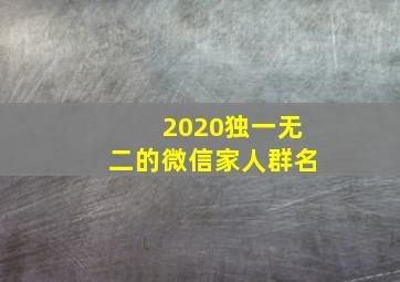 2020独一无二的微信家人群名