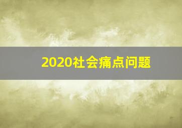 2020社会痛点问题