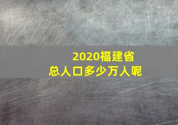 2020福建省总人口多少万人呢